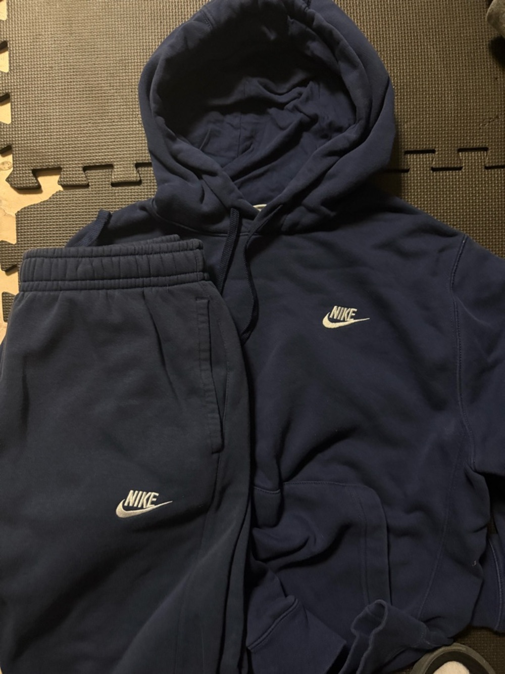 Nike Navy Blue Pullover Hoodie and Joggers Set